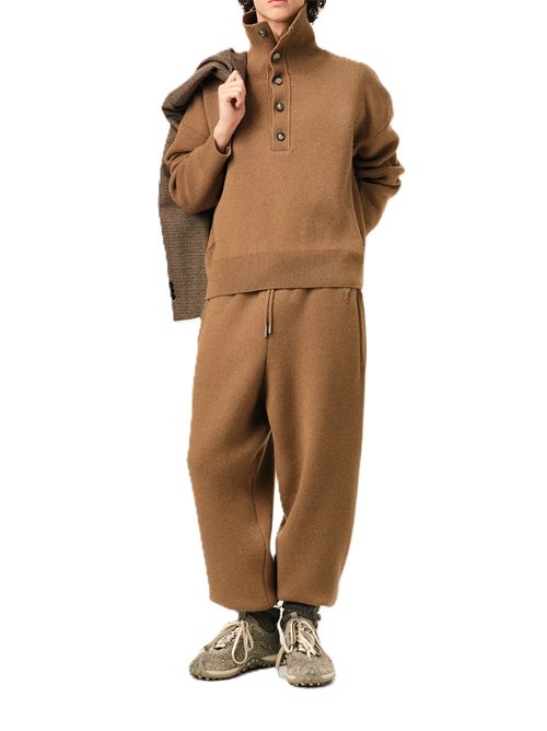 Maglione in maglia di lana compatta. Ami Paris | UKS885.KN0192280 CAMEL